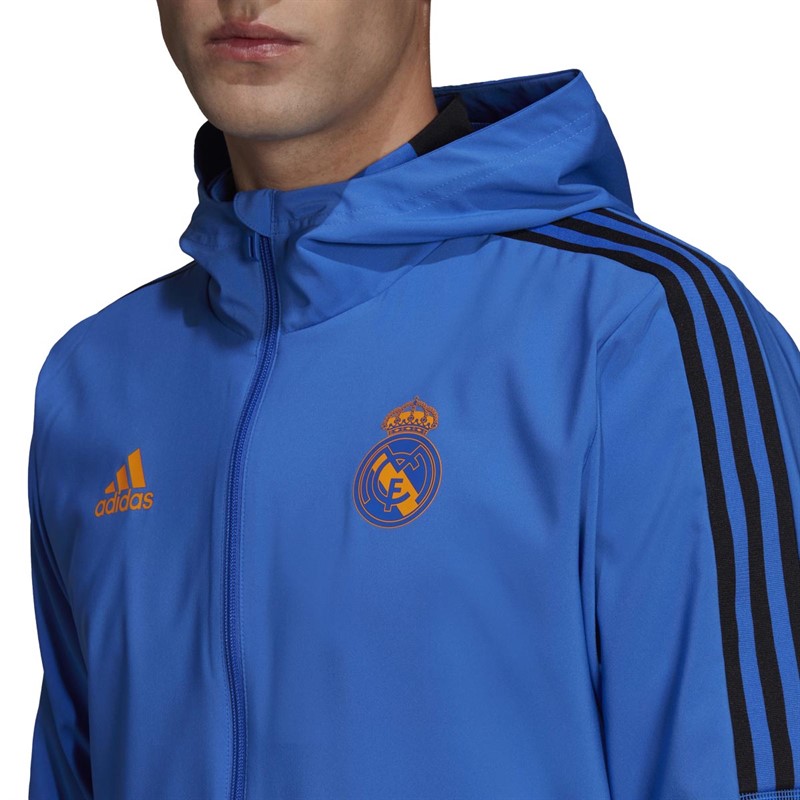 adidas Mens RMCF Real Madrid Tiro Presentation Track Top Hi Res Blue