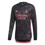 adidas Mens RMCF Real Madrid Authentic Long Sleeve Third Jersey Black