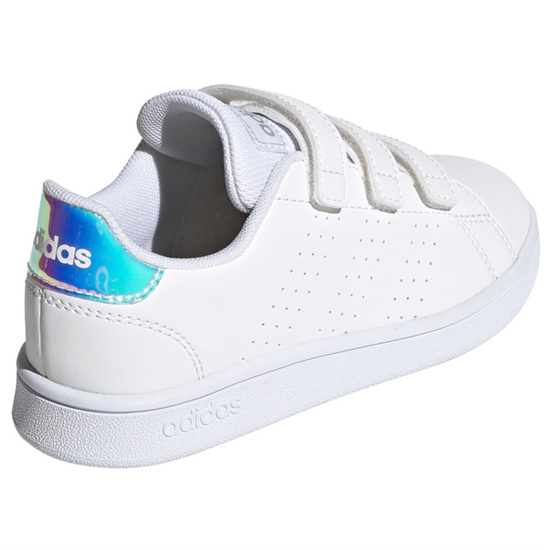 adidas Childrens Advantage Trainers Footwear White/Silver Metallic/Footwear White