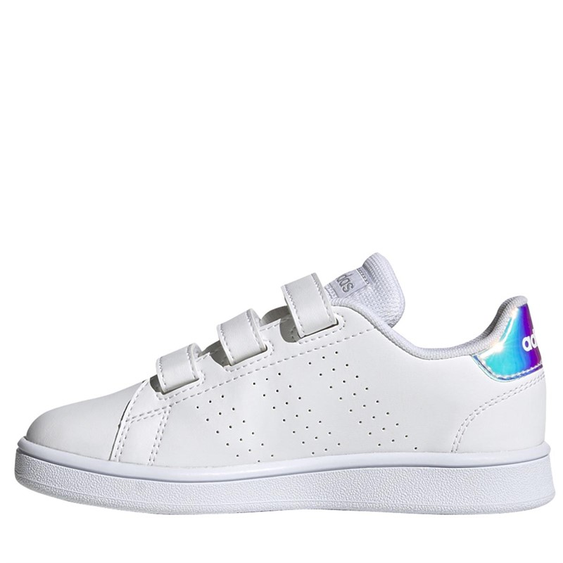 adidas Childrens Advantage Trainers Footwear White/Silver Metallic/Footwear White