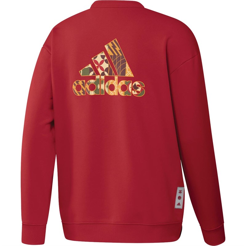 Mens red shop adidas sweatshirt