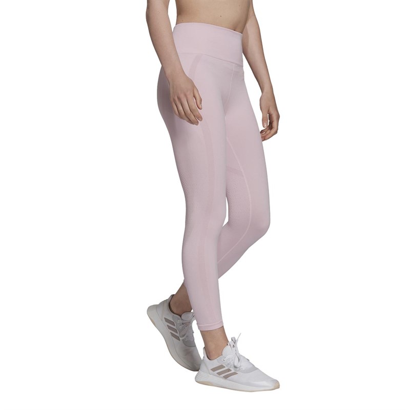 adidas Womens Aeroknit Yoga Seamless 7/8 Tights Clear Pink