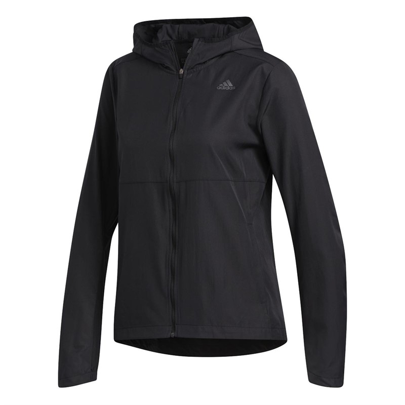 adidas Womens Own The Run Hooded Windbreaker Black