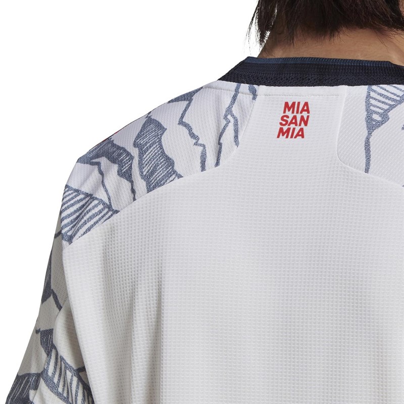 adidas Mens FCB FC Bayern Munich Authentic Third Jersey White