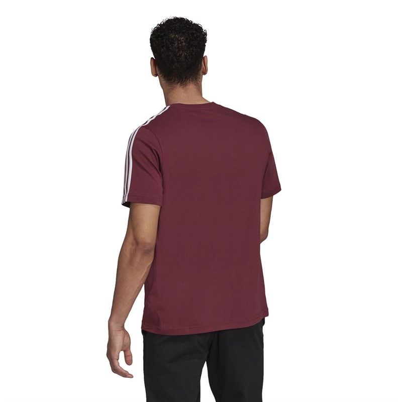 adidas Heren Essentials 3-stripes T-shirts Rood