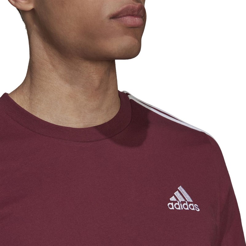 adidas Heren Essentials 3-stripes T-shirts Rood