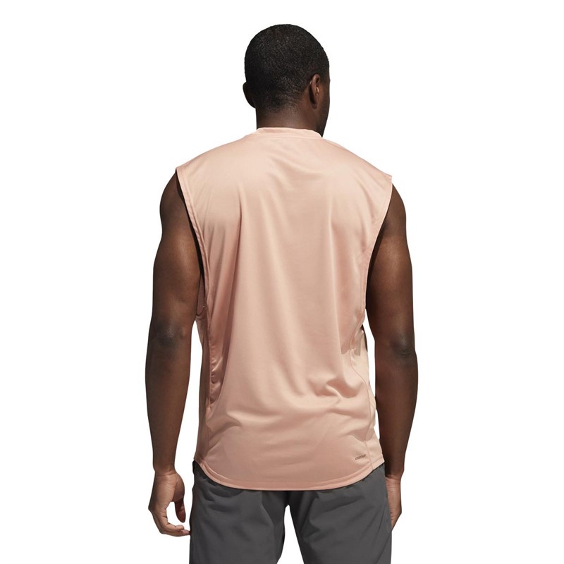 adidas Heren Yoga Muscle Sports Performance Tops Roze