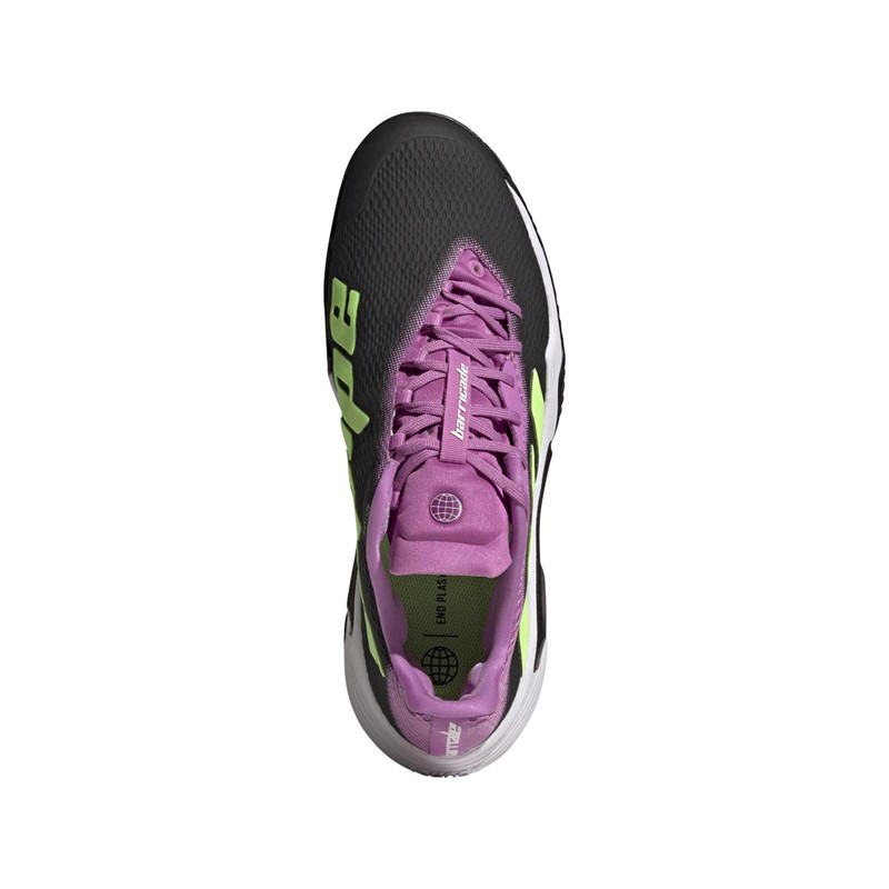 Buy adidas Mens Barricade Tennis Shoes Carbon/Signal Green  display picture 1