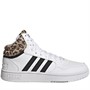 adidas Womens Hoops 3.0 Mid Classic Leopard Trainers Footwear White/Core Black/Grey Two