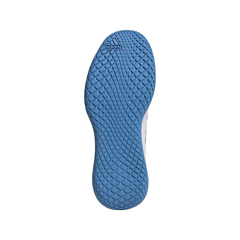 adidas Womens Forcebounce Court Shoes Footwear White/Footwear White/Pulse Blue