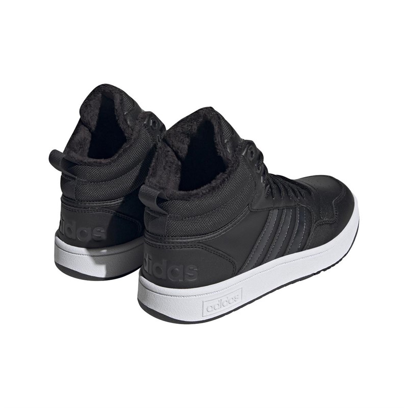 adidas Womens Hoops 3.0 Mid Winterized Trainers Core Black/Carbon/Footwear White