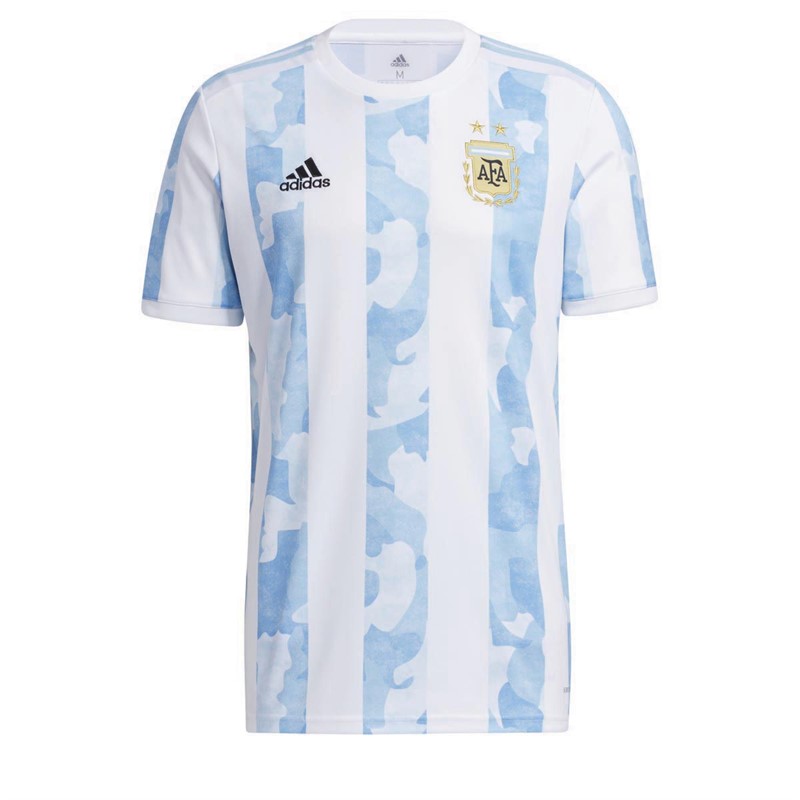 adidas Mens AFA Argentina Home Jersey White/Clear Blue