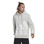 adidas Mens Essentials Giant Logo Fleece Hoodie Aluminium/White