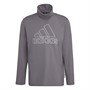 adidas Mens Future Icons Embroidered Badge Of Sport Long-Sleeve Top Trace Grey