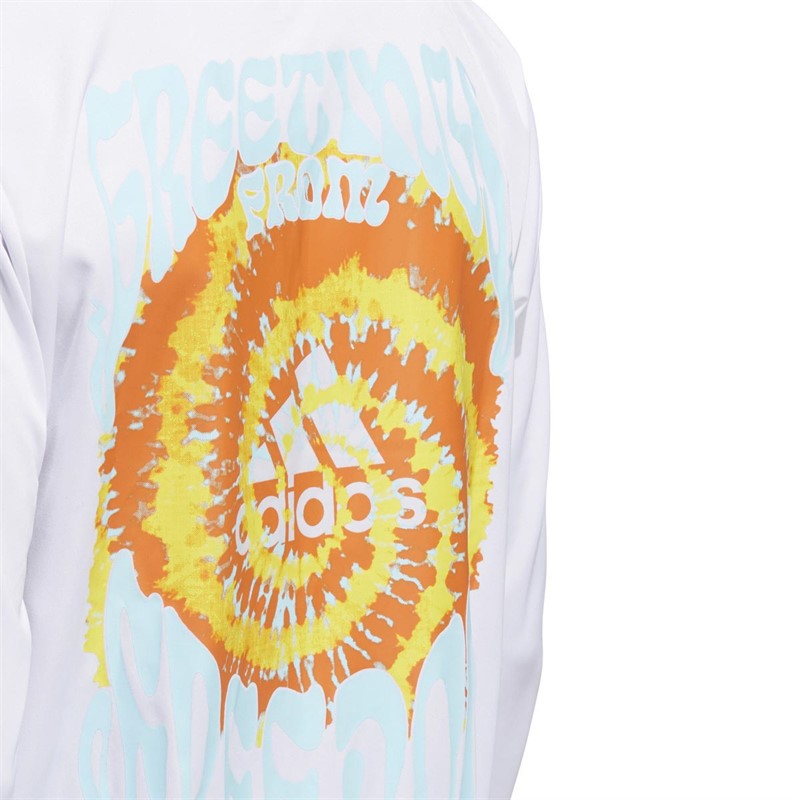 adidas Mens Freedom Graphic Long Sleeve Running Top White