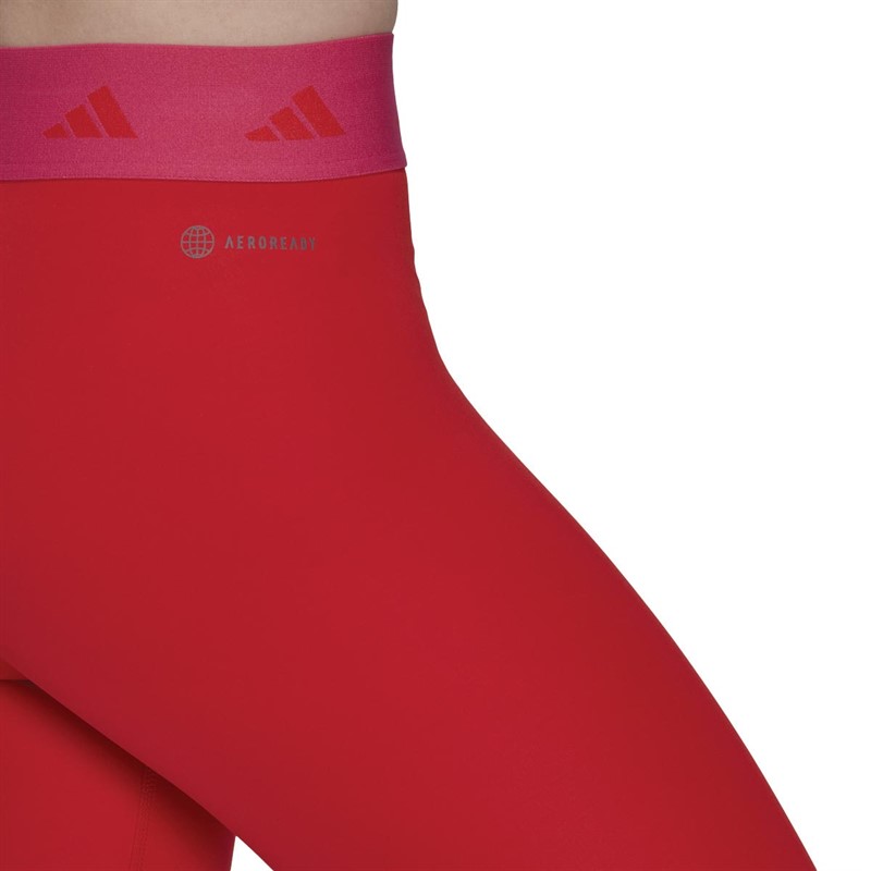 adidas Womens Techfit Aeroready 7/8 Tight Leggings Vivid Red/Team Real Magenta