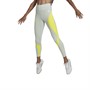 adidas Womens Training Essentials Aeroready Hiit Colourblock 7/8 Tight Leggings Linen Green/Beam Yellow