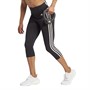 adidas Womens Designed To Move Aeroready High-Rise 3-Stripes Capri Leggings Black/White