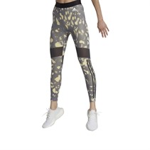 adidas Womens Hyperglam Aeroready Printed 7/8 Tight Leggings Almost Yellow/Trace Grey