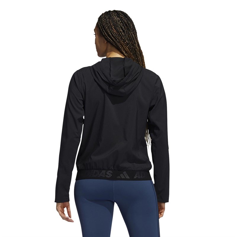 adidas Womens Branded Elastic Layering Jacket Black/White