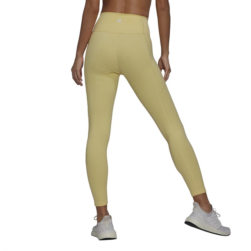 adidas Womens Yoga Studio Aeroready 7/8 Tight Leggings Almost Yellow