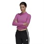 adidas Womens Holidayz Mock Neck Long Sleeve Top Semi Pulse Lilac