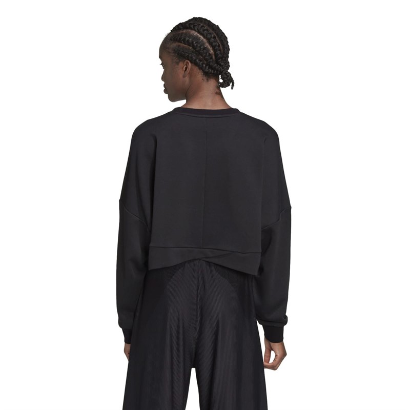 adidas Womens Studio Aeroready Loose Sweatshirt Black/White