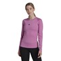 adidas Womens Techfit Aeroready Long Sleeve Top Pulse Lilac/Carbon