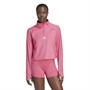 adidas Womens Hyperglam Aeroready 3-Stripes 1/4 Zip Top Pulse Magenta/White