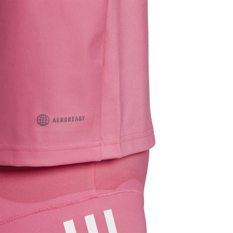 adidas Womens Hyperglam Aeroready 3-Stripes 1/4 Zip Top Pulse Magenta/White