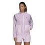 adidas Womens Run Icons 3-Stripes Hooded Running Windbreaker Bliss Lilac