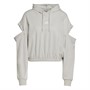 adidas Womens Hyperglam 3-Stripes Cutout Sweatshirt Aluminium/White