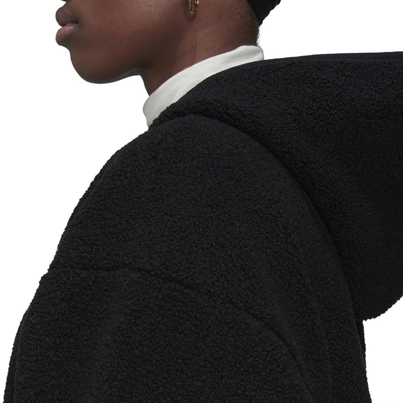 adidas Womens Polar Fleece Long Hooded Track Top Black