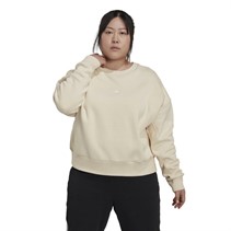 adidas Womens All SZN Fleece Sweatshirt (Plus Size) Ecru Tint