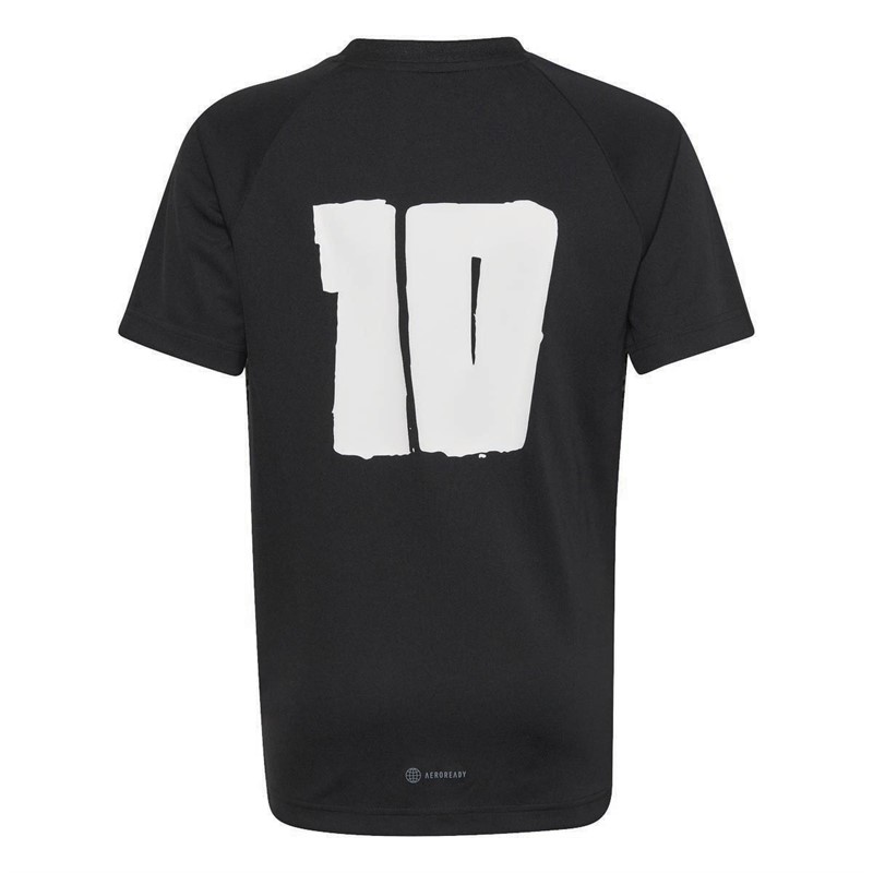 adidas Junior Messi 10 Jersey Grey Six/Black/App Solar Red