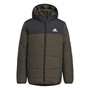 adidas Junior Boys Padded Hooded Jacket Shadow Olive
