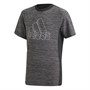 adidas Junior Aeroready Heather Top Black/Grey Four/White
