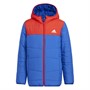 adidas Junior Colourblock Padded Hooded Jacket Royal Blue