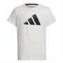 adidas Junior Boys Future Icons 3-Stripes Loose Cotton T-Shirt White Mel/Black