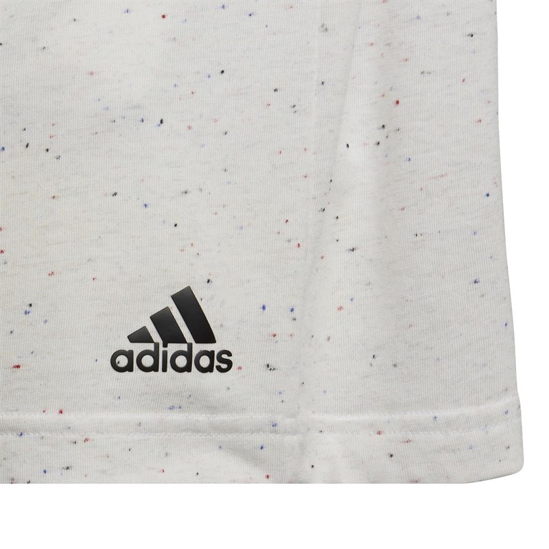 adidas Junior Boys Future Icons 3-Stripes Loose Cotton T-Shirt White Mel/Black