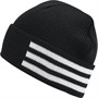 adidas Mens 3-Stripes Beanie Black/Black/White