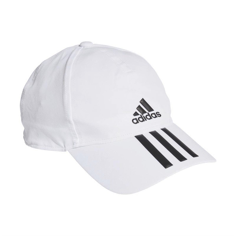 adidas Mens Aeroready 3-Stripes Baseball Cap White/Black/Black