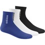 adidas Mens Three Pack Half-Cushioned Quarter Socks Royal Blue/White/Black