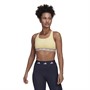 adidas Womens Powerreact Aeroready Techfit Medium Support Sports Bra Almost Yellow/Grey