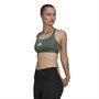 adidas Womens Powerreact Training Medium Support Sports Bra Green Oxide