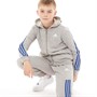adidas Junior Boys 3-Stripes Tracksuit Medium Grey Heather/Royal Blue