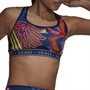 adidas Womens Farm Rio Medium-Support Sports Bra Mystery Blue/Hi Res Yellow