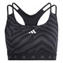 adidas Womens Hyperglam Aeroready Techfit Medium Support Zebra Print Sports Bra Multi Color/Black