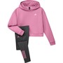 adidas Junior Hooded Fleece Tracksuit Bliss Pink