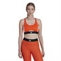 adidas Womens Powerreact Aeroready Medium Support Hyperglam Sports Bra Impact Orange/White